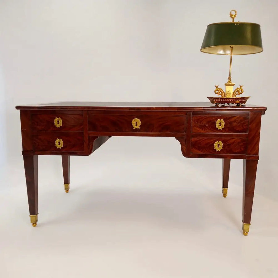 Empire Schreibtisch Mahagoni auf Eiche furniert um 1805