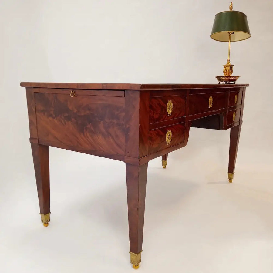 Empire Schreibtisch Mahagoni auf Eiche furniert um 1805