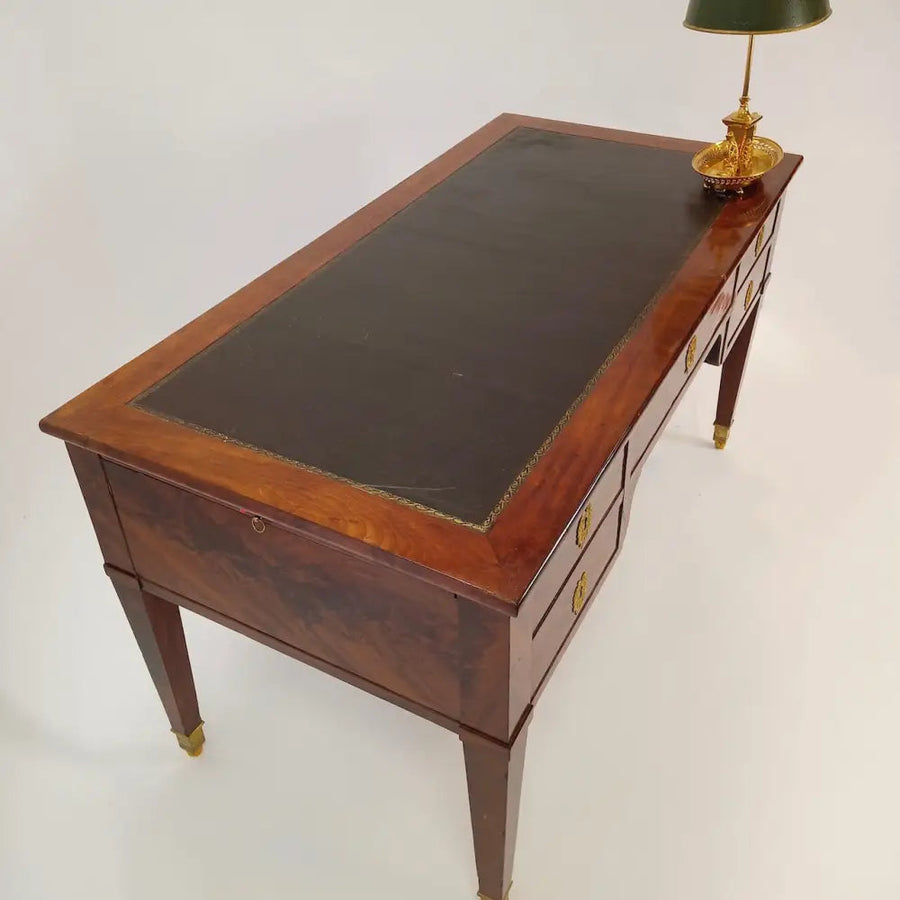 Empire Schreibtisch Mahagoni auf Eiche furniert um 1805