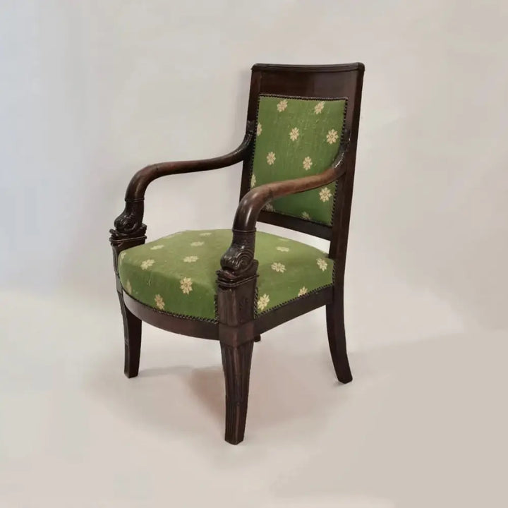 Empire Sessel mit Delphinköpfe in Mahagoni - Sessel