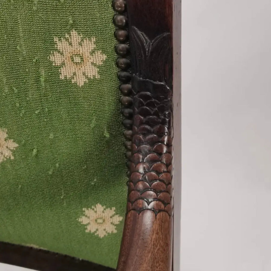 Empire Sessel mit Delphinköpfe in Mahagoni - Sessel