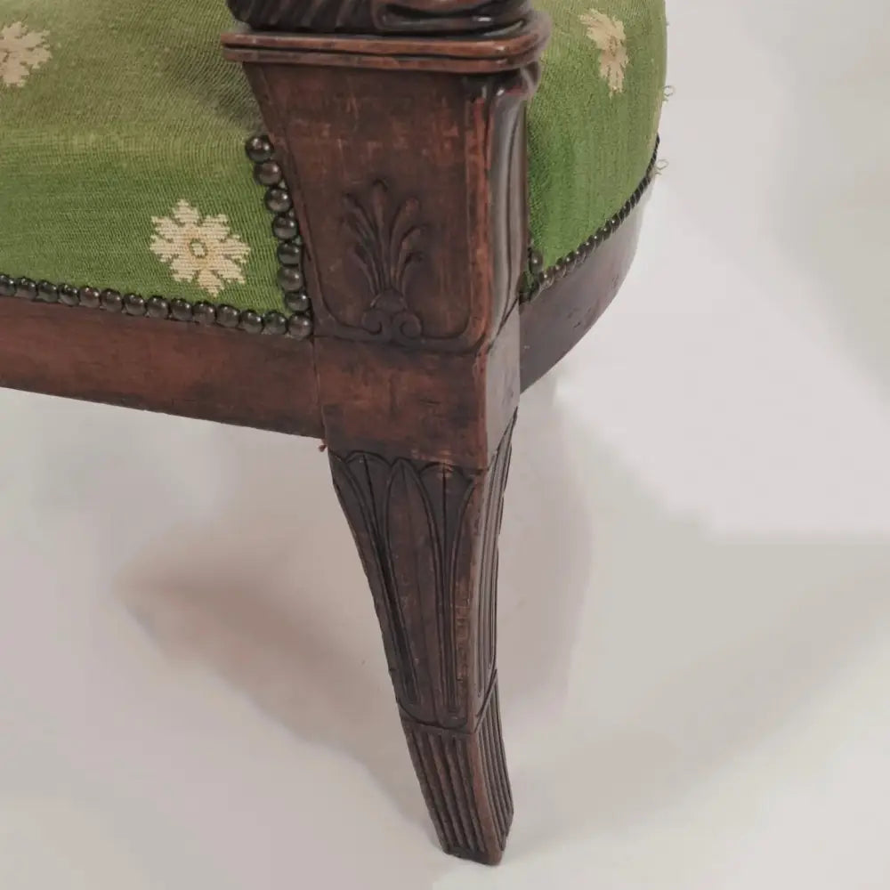 Empire Sessel mit Delphinköpfe in Mahagoni - Sessel