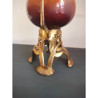 Französische Jugendstil-Keramikvase mit Metallmontierung
