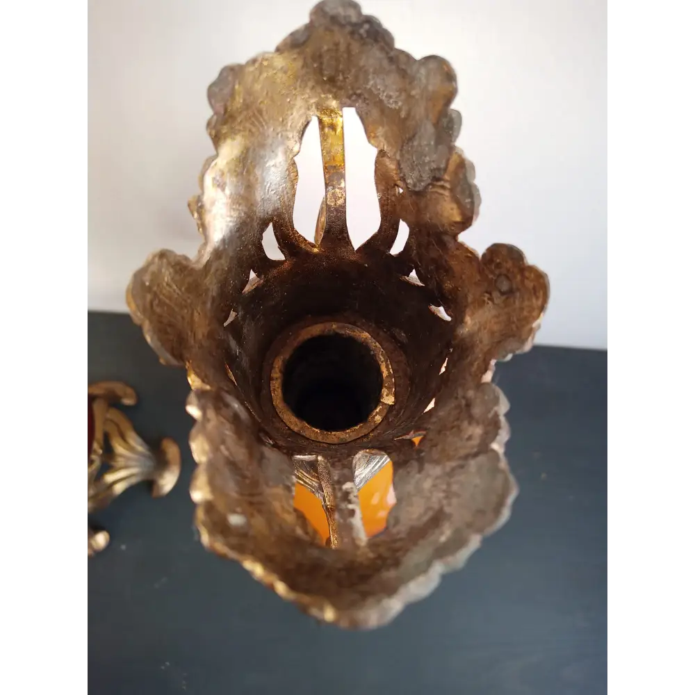 Französische Jugendstil-Keramikvase mit Metallmontierung