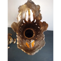 Französische Jugendstil-Keramikvase mit Metallmontierung