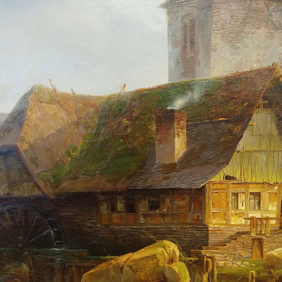 Mühle am Fluss - Johann Adolf Lasinsky signiert - Bilder
