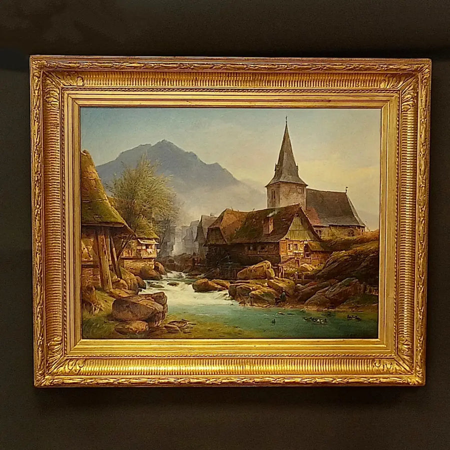 Johann Adolf Lasinsky ’Mühle am Fluss’ datiert 1838 - Bilder