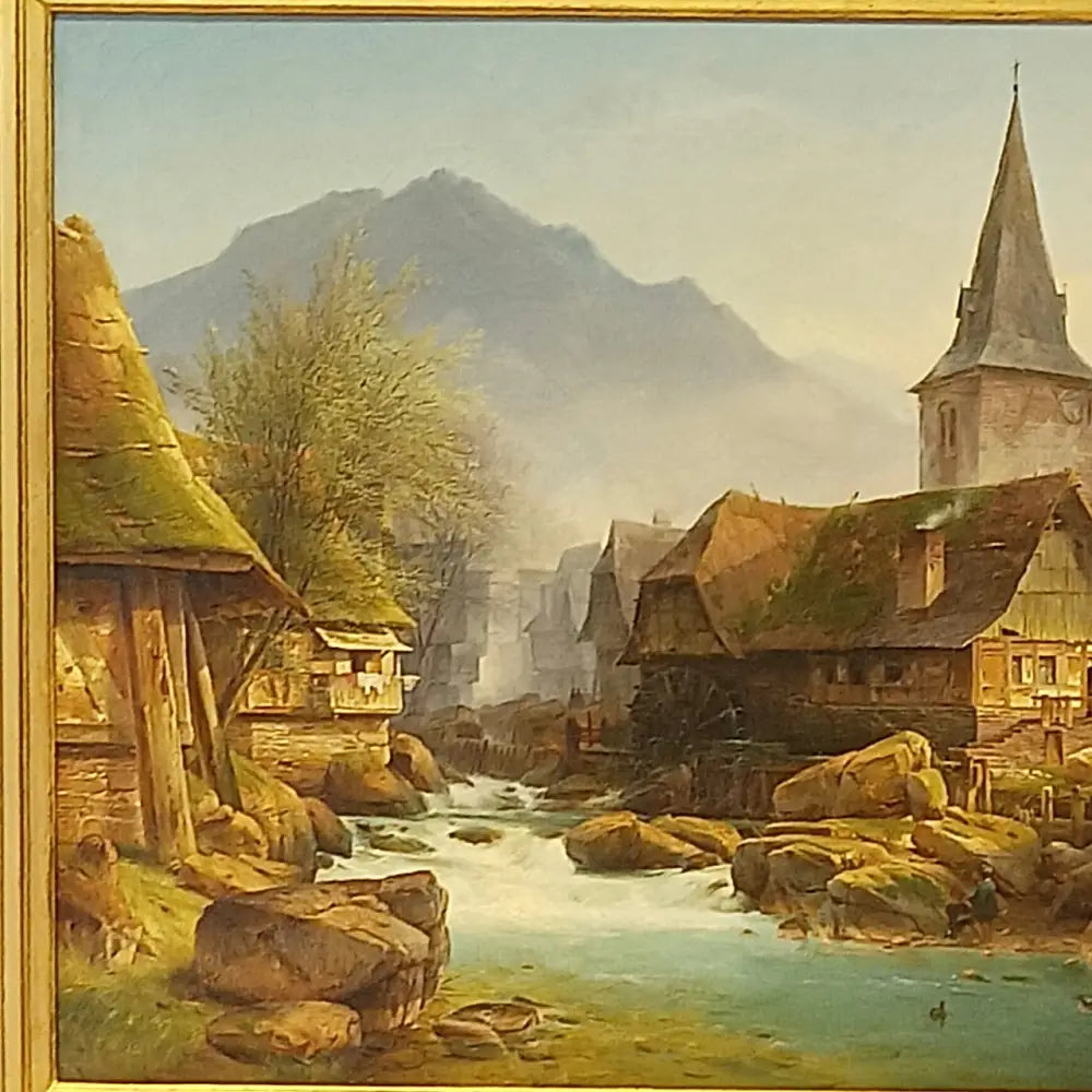 Mühle am Fluss - Johann Adolf Lasinsky signiert - Bilder