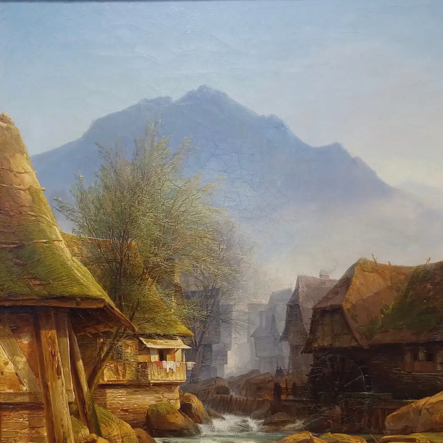 Mühle am Fluss - Johann Adolf Lasinsky signiert - Bilder