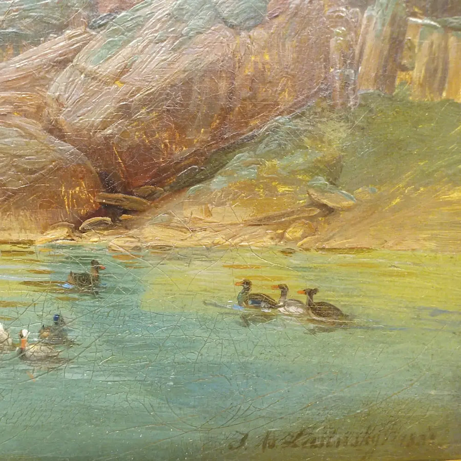Mühle am Fluss - Johann Adolf Lasinsky signiert - Bilder