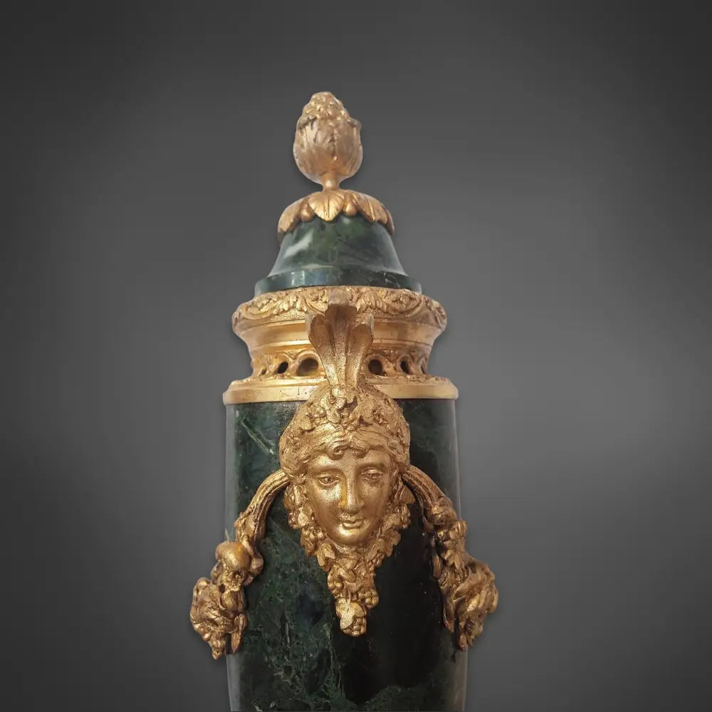 Paar Cassoletten im Louis-XVI-Stil grüner Marmor