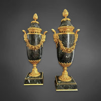 Paar Cassoletten im Louis-XVI-Stil grüner Marmor