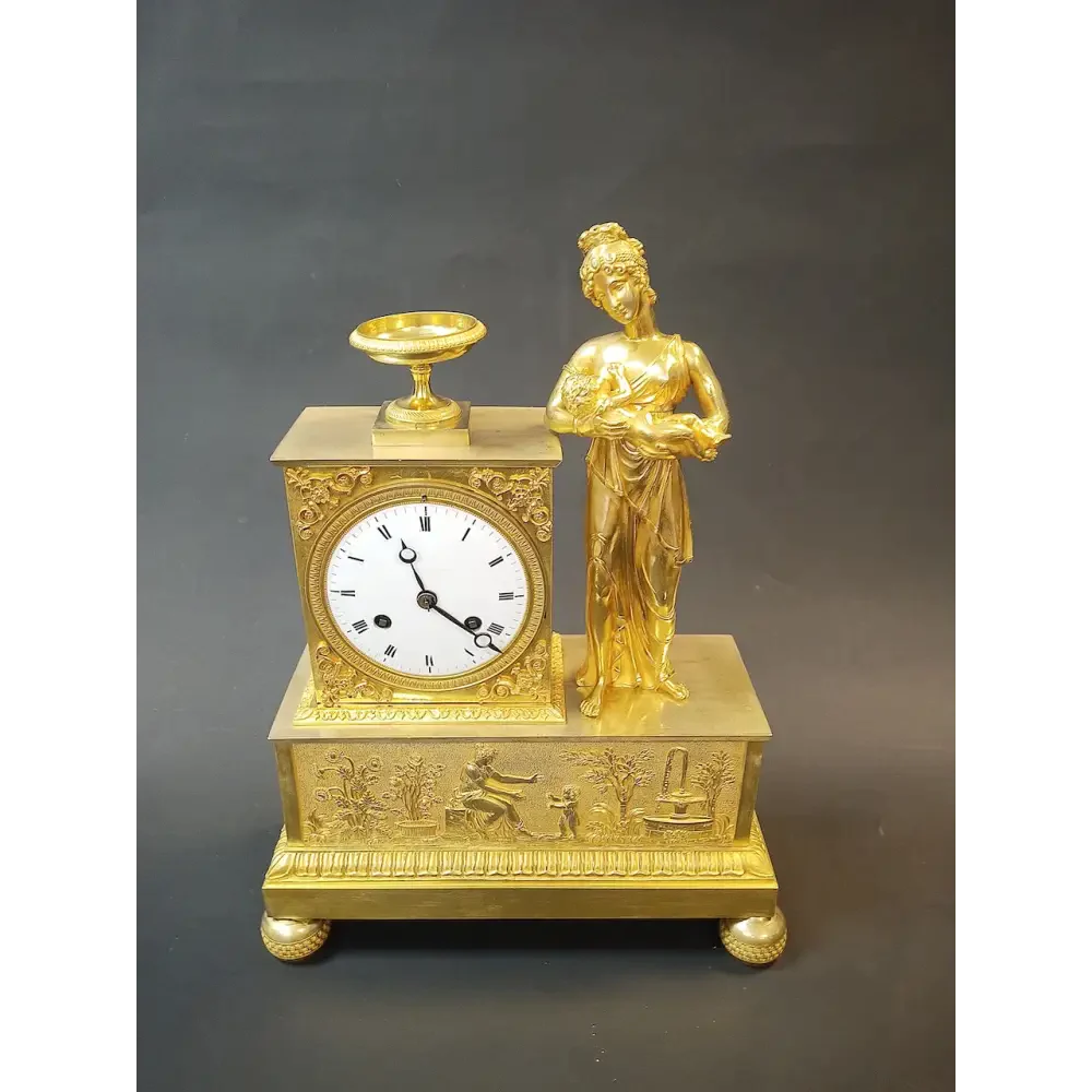 Empire Pendule stillende Mutter mit Kind Frankreich um 1810