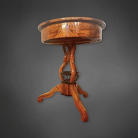 Seltener Biedermeier Nussbaum Beistelltisch mit Schwänen