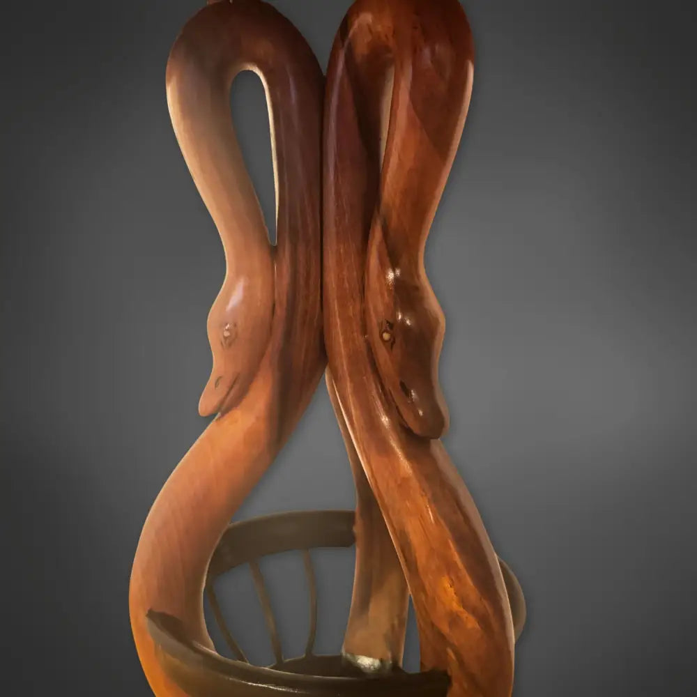 Seltener Biedermeier Nussbaum Beistelltisch mit Schwänen