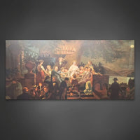 Ölgemälde auf Leinwand - Sommer Nacht am Rhein von Josef