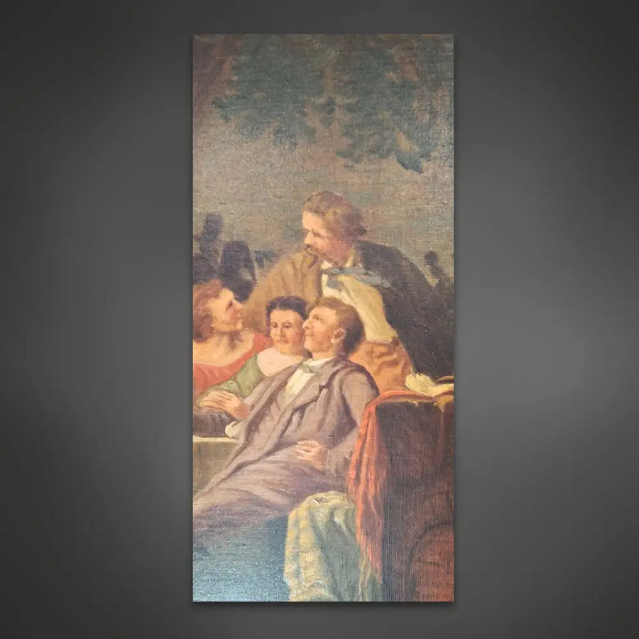 Ölgemälde auf Leinwand - Sommer Nacht am Rhein von Josef