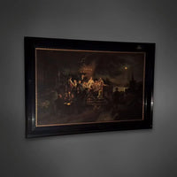 Ölgemälde auf Leinwand - Sommer Nacht am Rhein von Josef