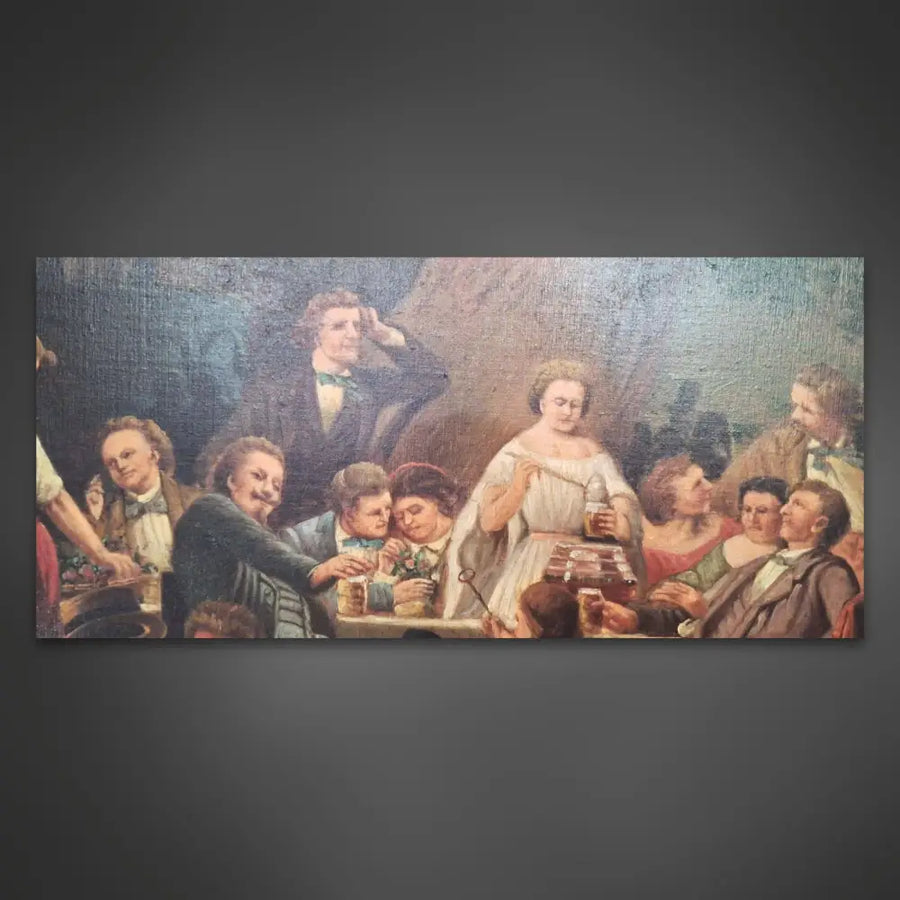 Ölgemälde auf Leinwand - Sommer Nacht am Rhein von Josef