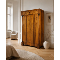 Biedermeier-Halbschrank (Vertiko) mit Halbsäulen Nussbaum