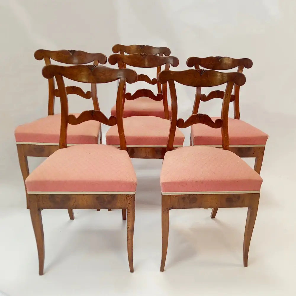 Biedermeier 6 Stühle Nussbaum - Möbel