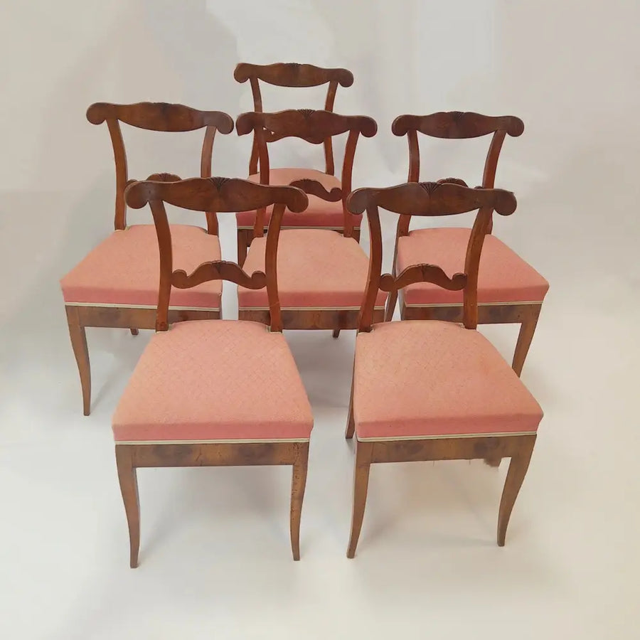Biedermeier 6 Stühle Nussbaum - Möbel