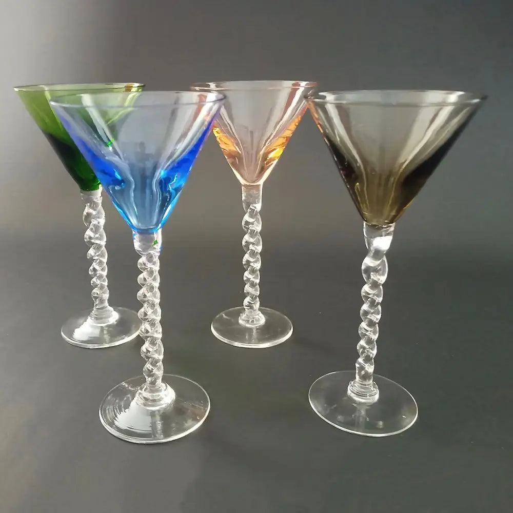 Cocktail Gläser farbig 4 Stück - Sammlerstücke