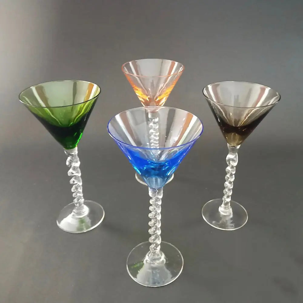 Cocktail Gläser farbig 4 Stück - Sammlerstücke
