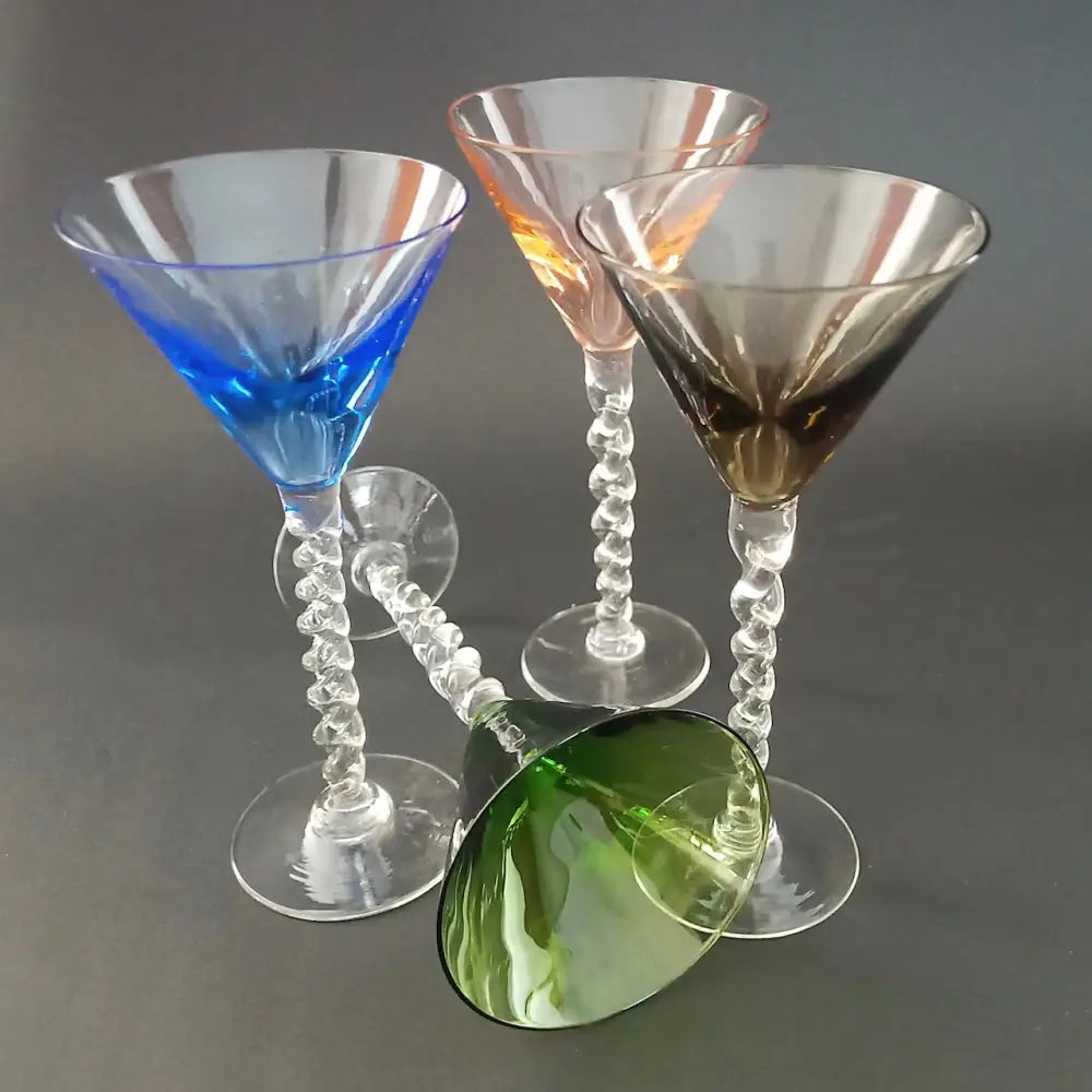 Cocktail Gläser farbig 4 Stück - Sammlerstücke