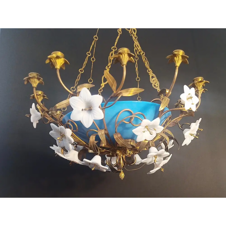 Art Dèco Deckenleuchter Lustre en Opaline - Leuchten