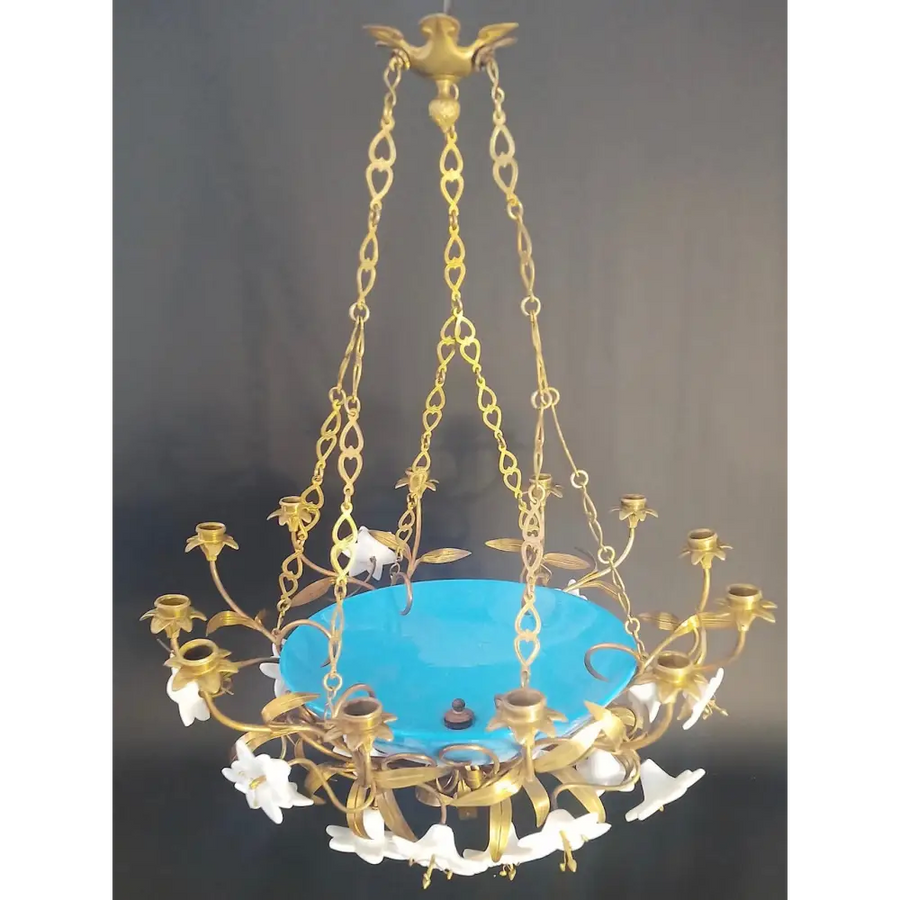 Art Dèco Deckenleuchter Lustre en Opaline - Leuchten
