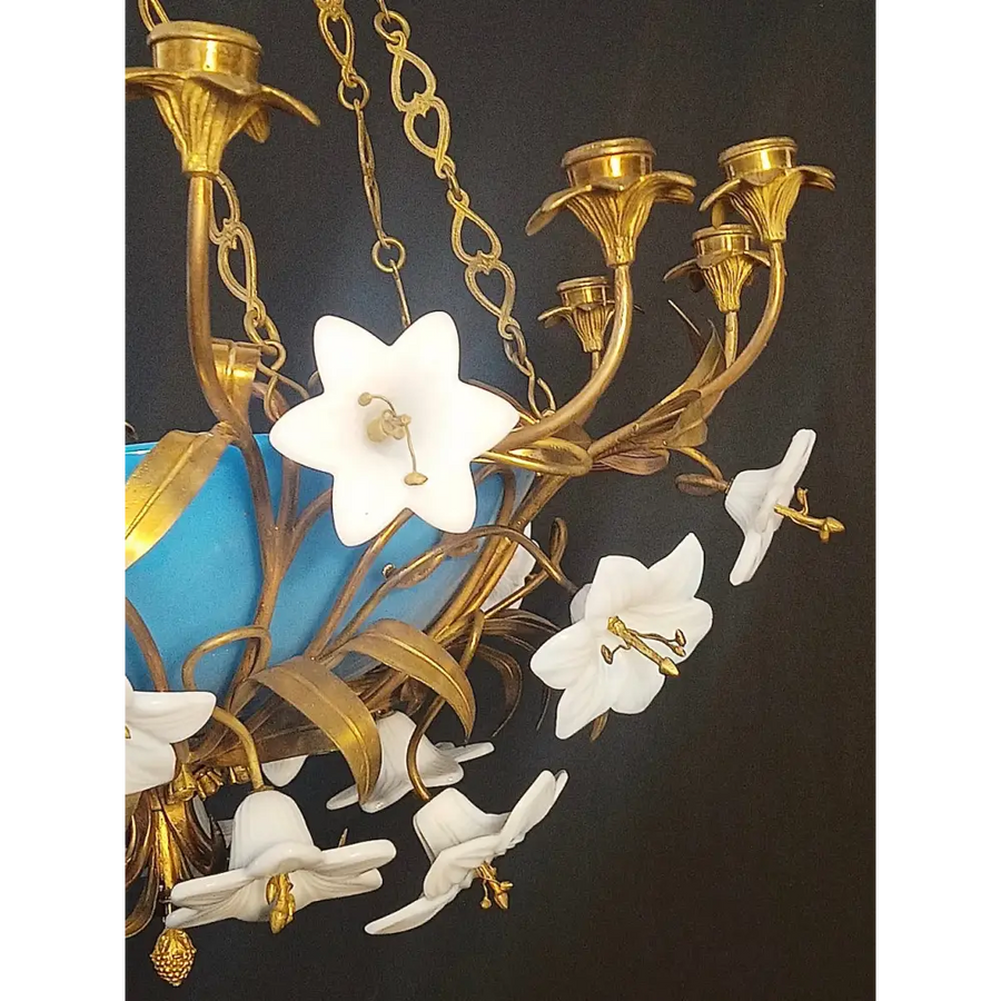 Art Dèco Deckenleuchter Lustre en Opaline - Leuchten