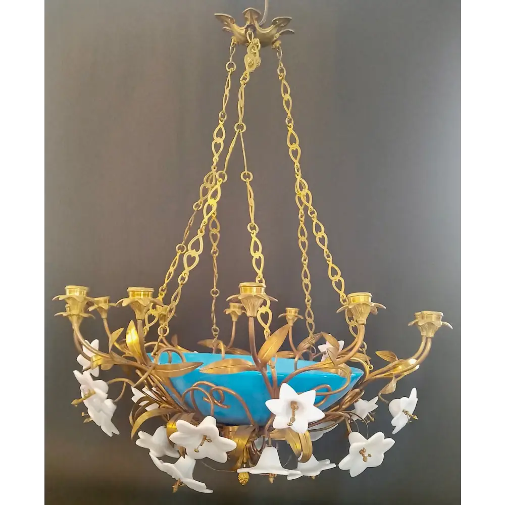 Art Dèco Deckenleuchter Lustre en Opaline - Leuchten