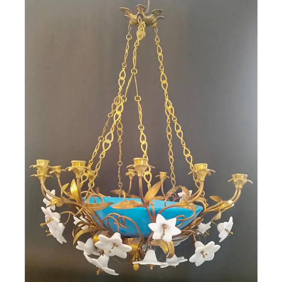 Art Dèco Deckenleuchter Lustre en Opaline - Leuchten