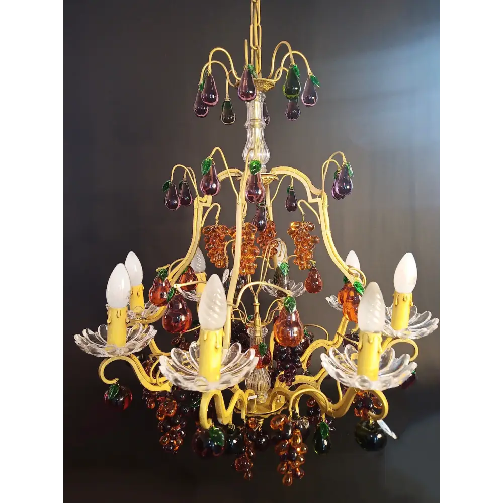 Kronleuchter mit Glasfrüchten Frankreich um 1880 - Leuchten