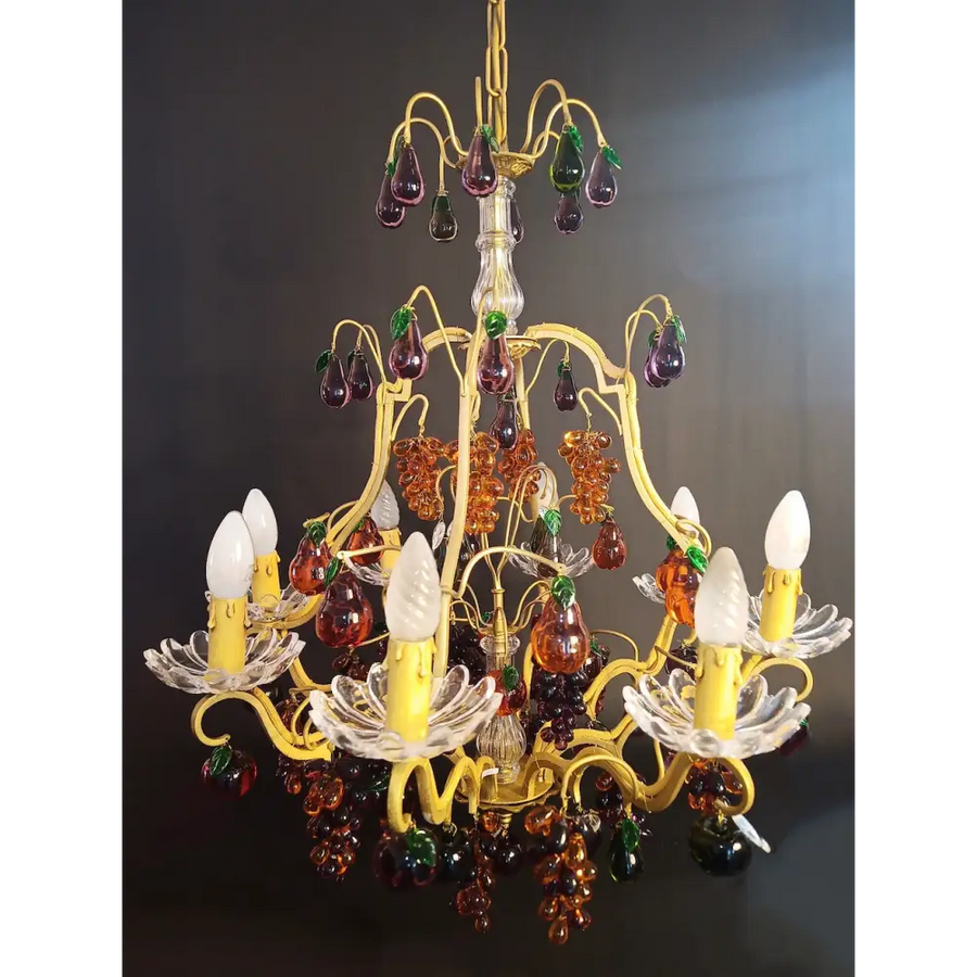 Kronleuchter mit Glasfrüchten Frankreich um 1880 - Leuchten