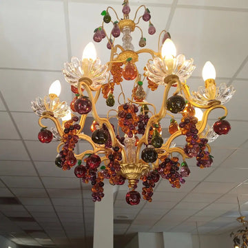 Kronleuchter mit Glasfrüchten Frankreich um 1880 - Leuchten