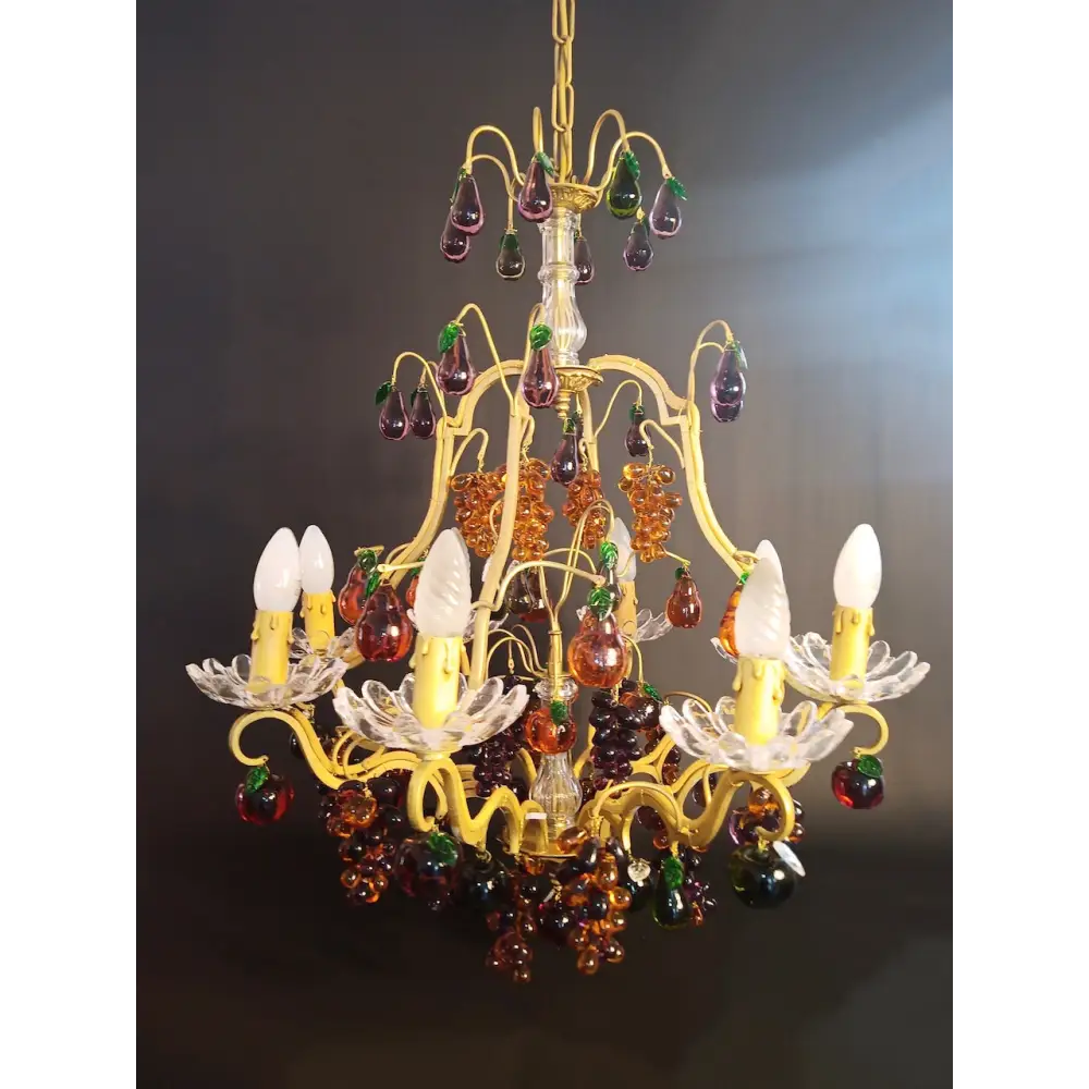 Kronleuchter mit Glasfrüchten Frankreich um 1880 - Leuchten