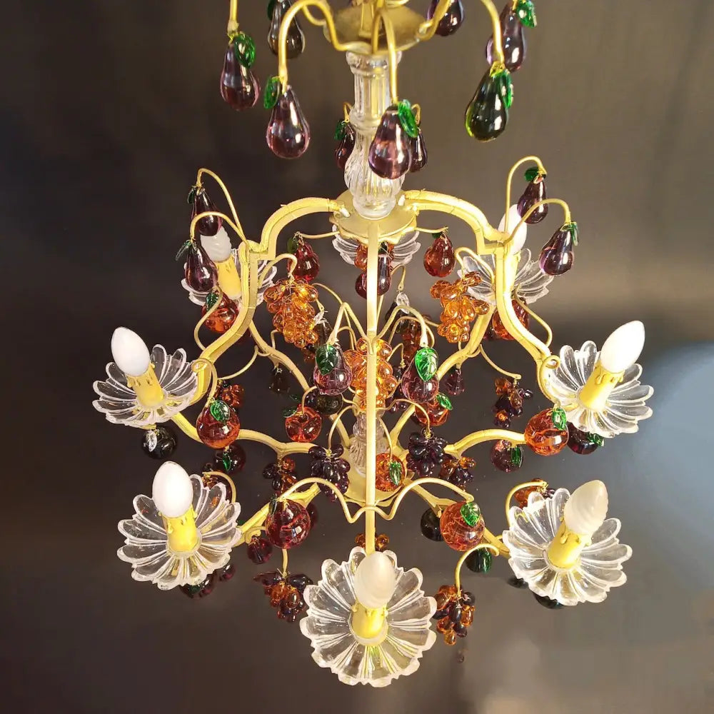 Kronleuchter mit Glasfrüchten Frankreich um 1880 - Leuchten