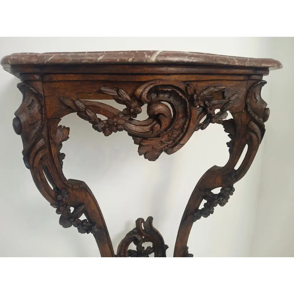 Louis XV Wandkonsole mit Marmorplatte Rouge Royale - Möbel