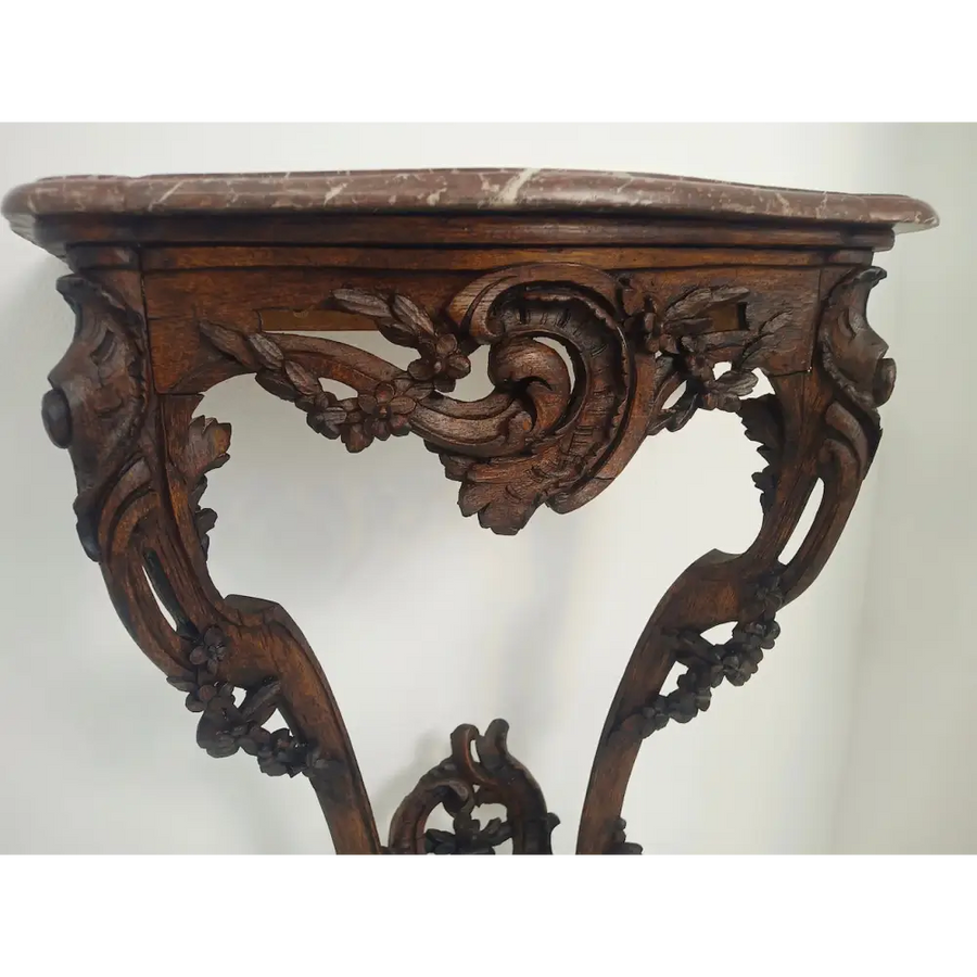 Louis XV Wandkonsole mit Marmorplatte Rouge Royale - Möbel