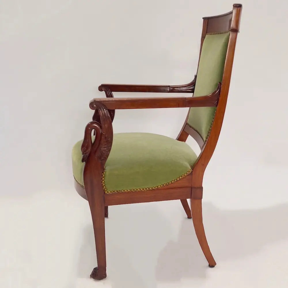 Empire Sessel mit Schwänen und Löwentatzen um 1830 - Möbel