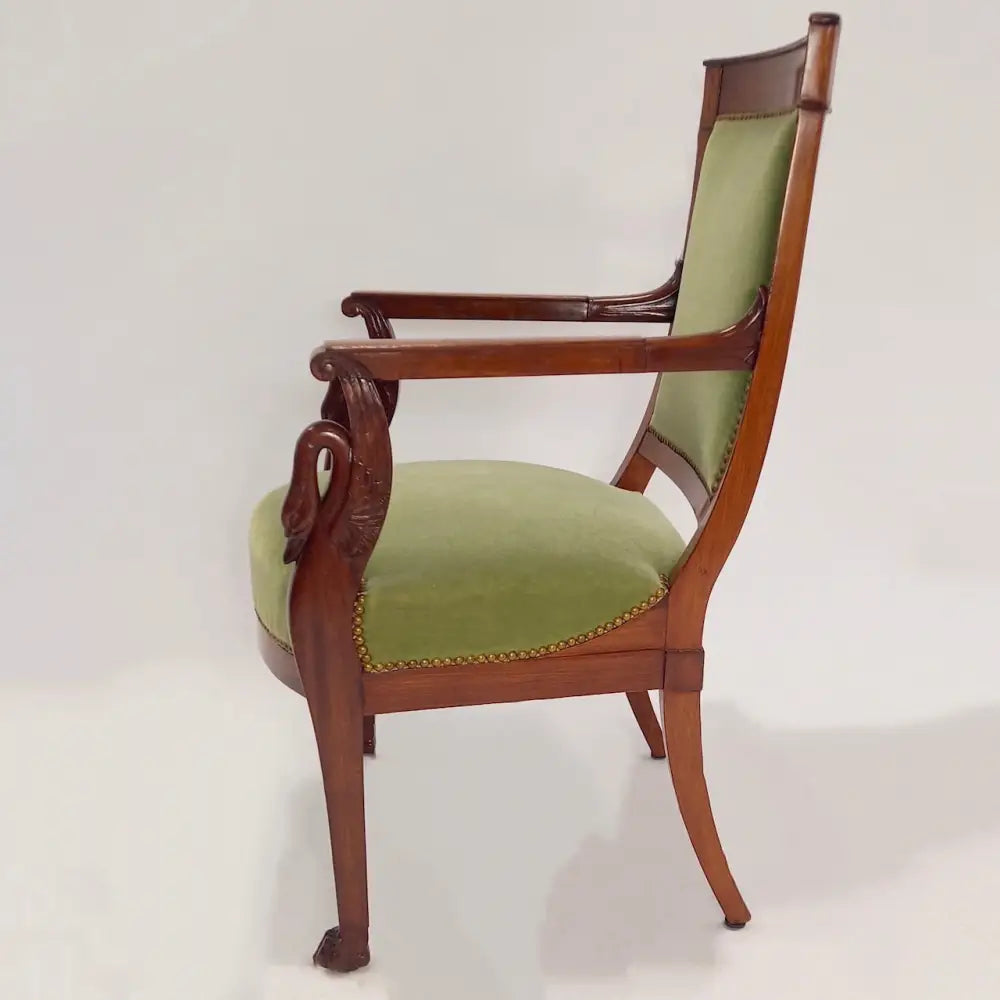 Paar Empire Sessel mit Schwänen und Tatzen - Möbel