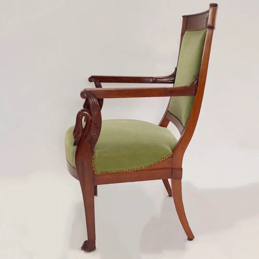 Empire Sessel mit Schwänen und Löwentatzen um 1830 - Möbel