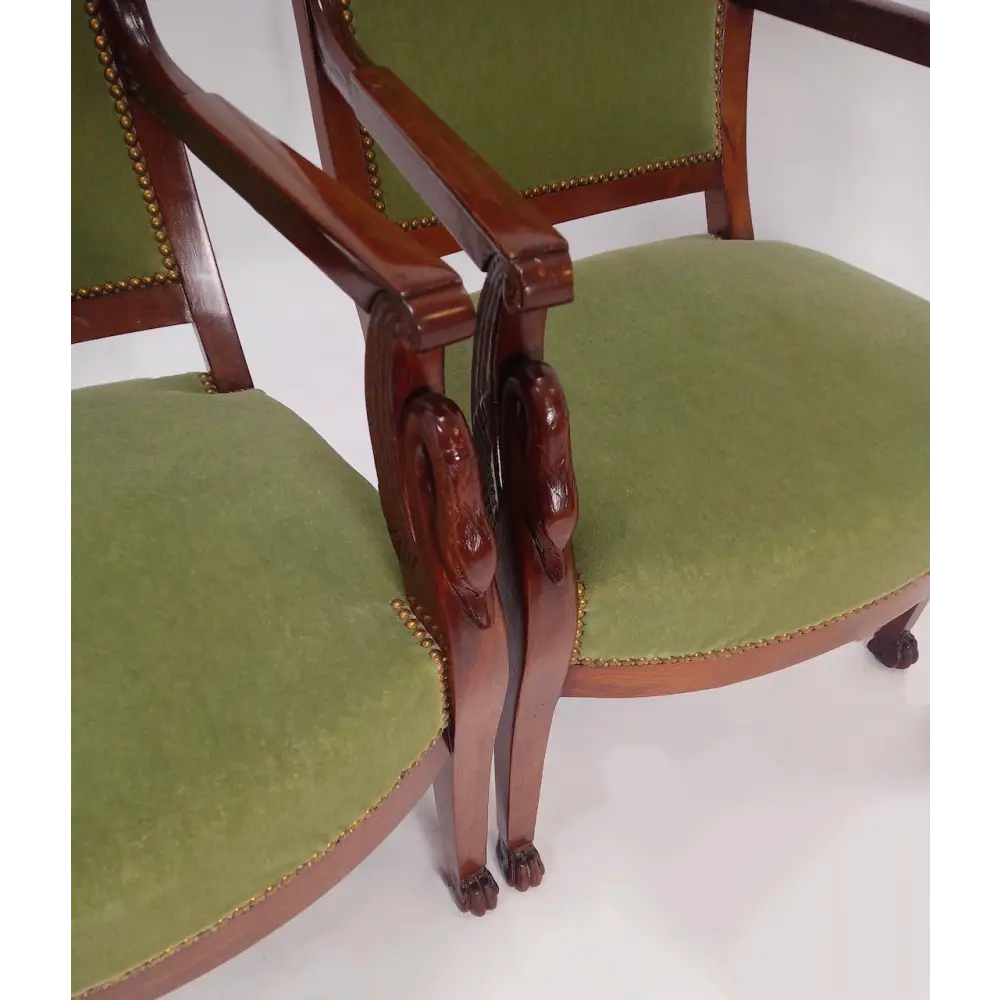 Empire Sessel mit Schwänen und Löwentatzen um 1830 - Möbel