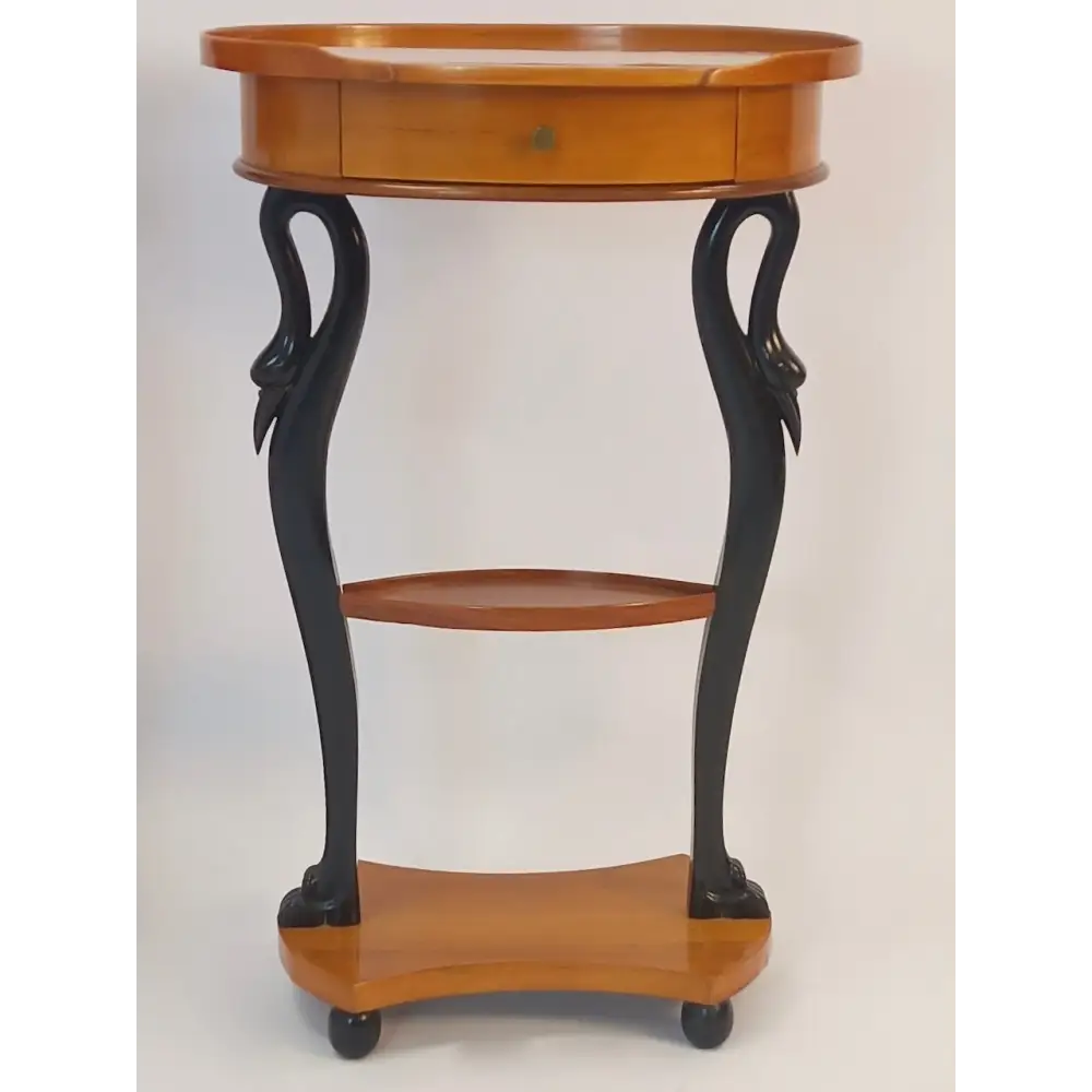 Paar ovale Salontischchen im Biedermeier-Stil um 1930