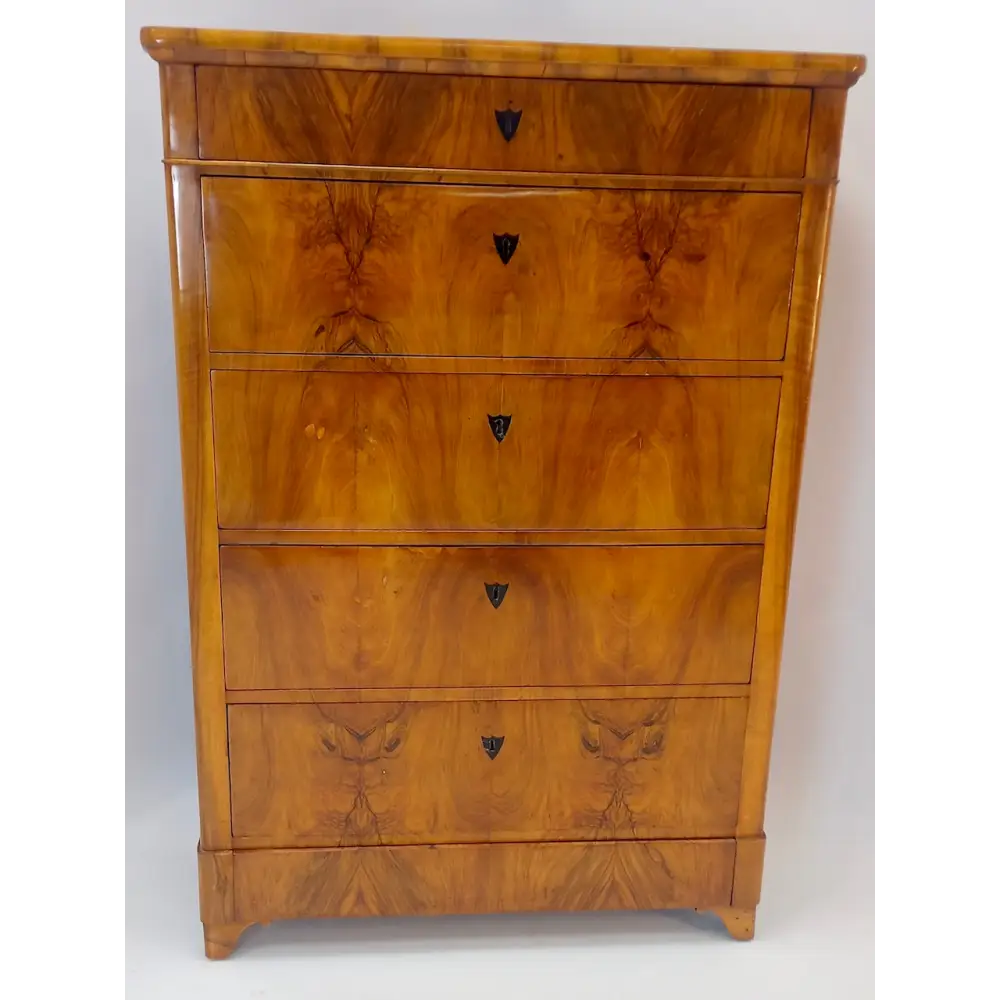 Biedermeier Pfeilerkommode Nussbaum furniert um 1855 - Möbel