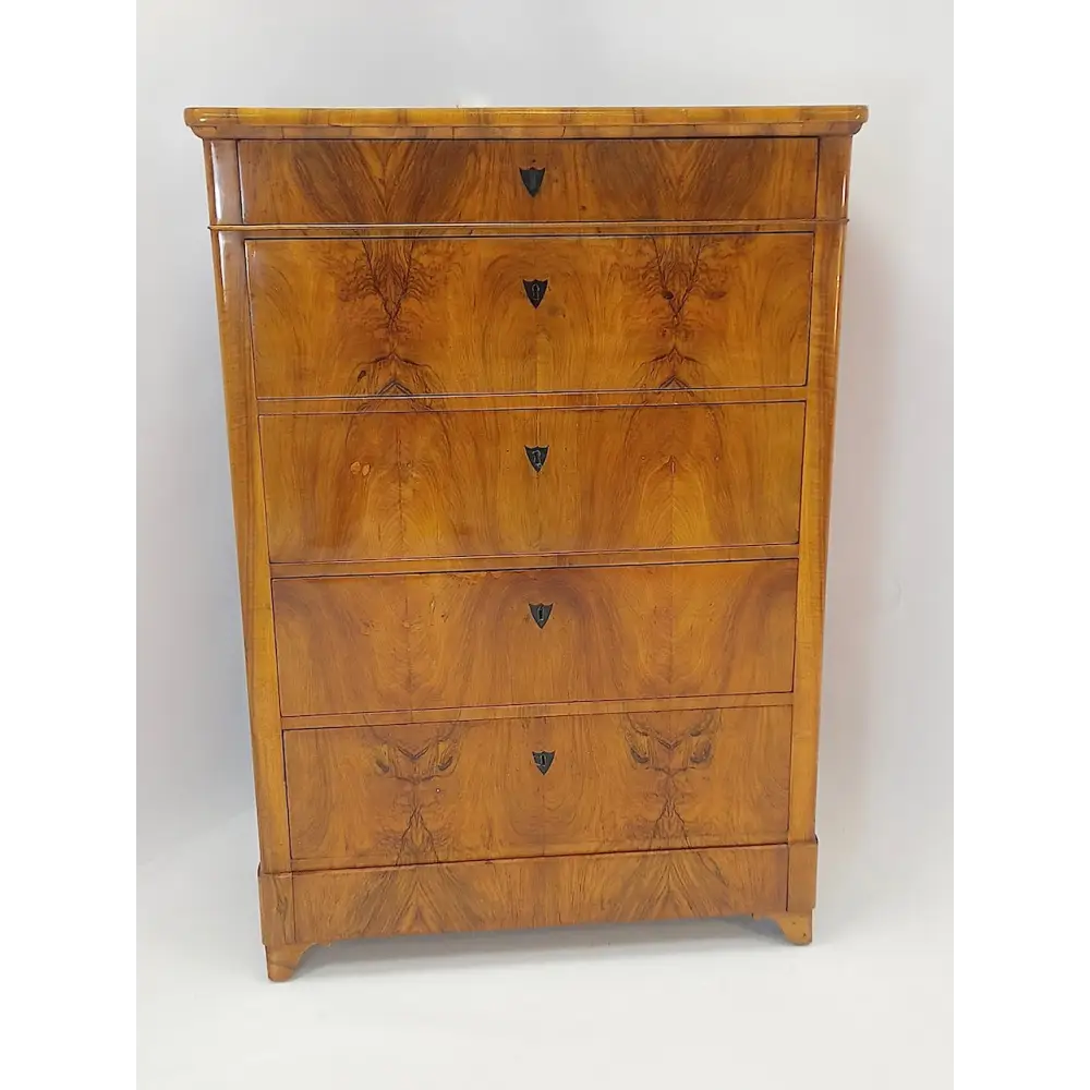 Biedermeier Pfeilerkommode Nussbaum furniert um 1855 - Möbel