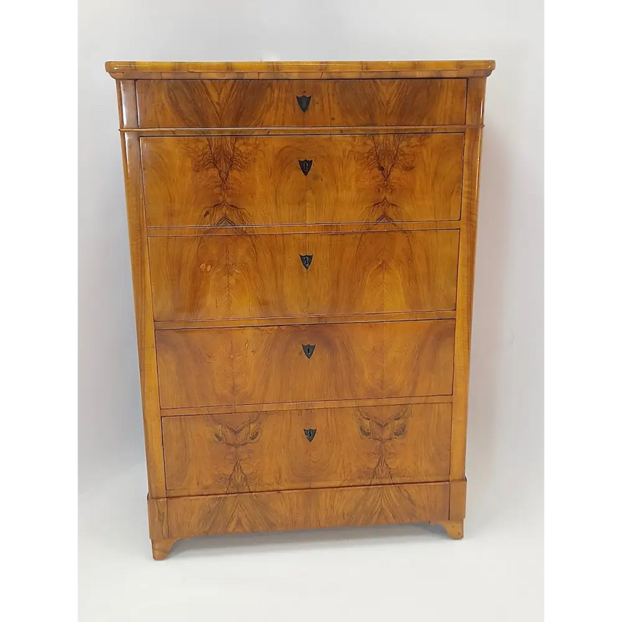 Biedermeier Pfeilerkommode Nussbaum furniert um 1855 - Möbel