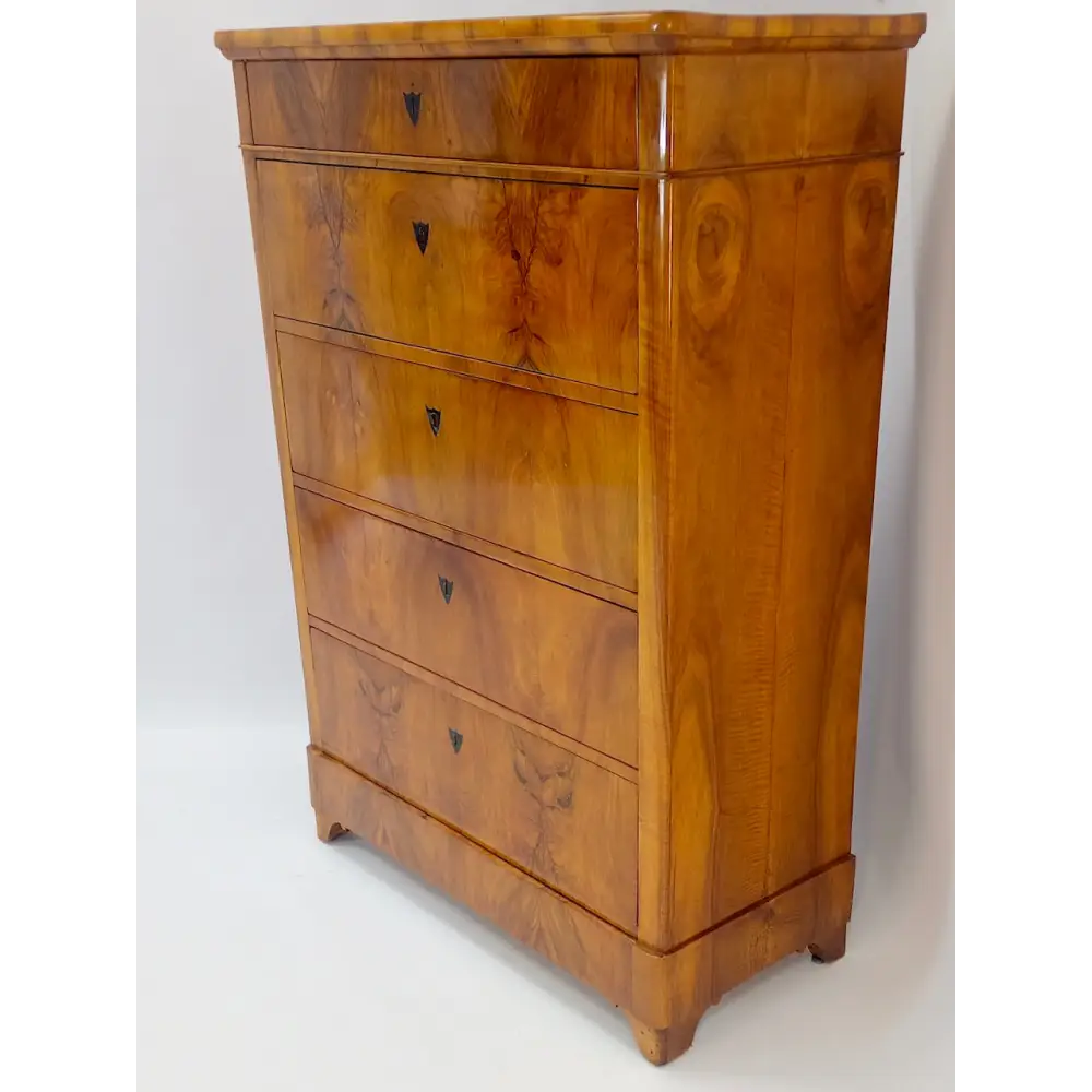Biedermeier Pfeilerkommode Nussbaum furniert um 1855 - Möbel